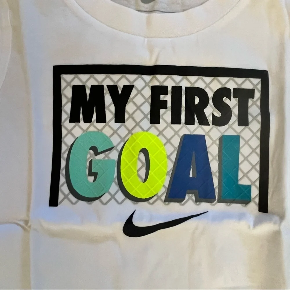 NWT Nike 2 piece baby toddler outfit 12 months SS T-shirt shorts goal - Picture 3 of 7